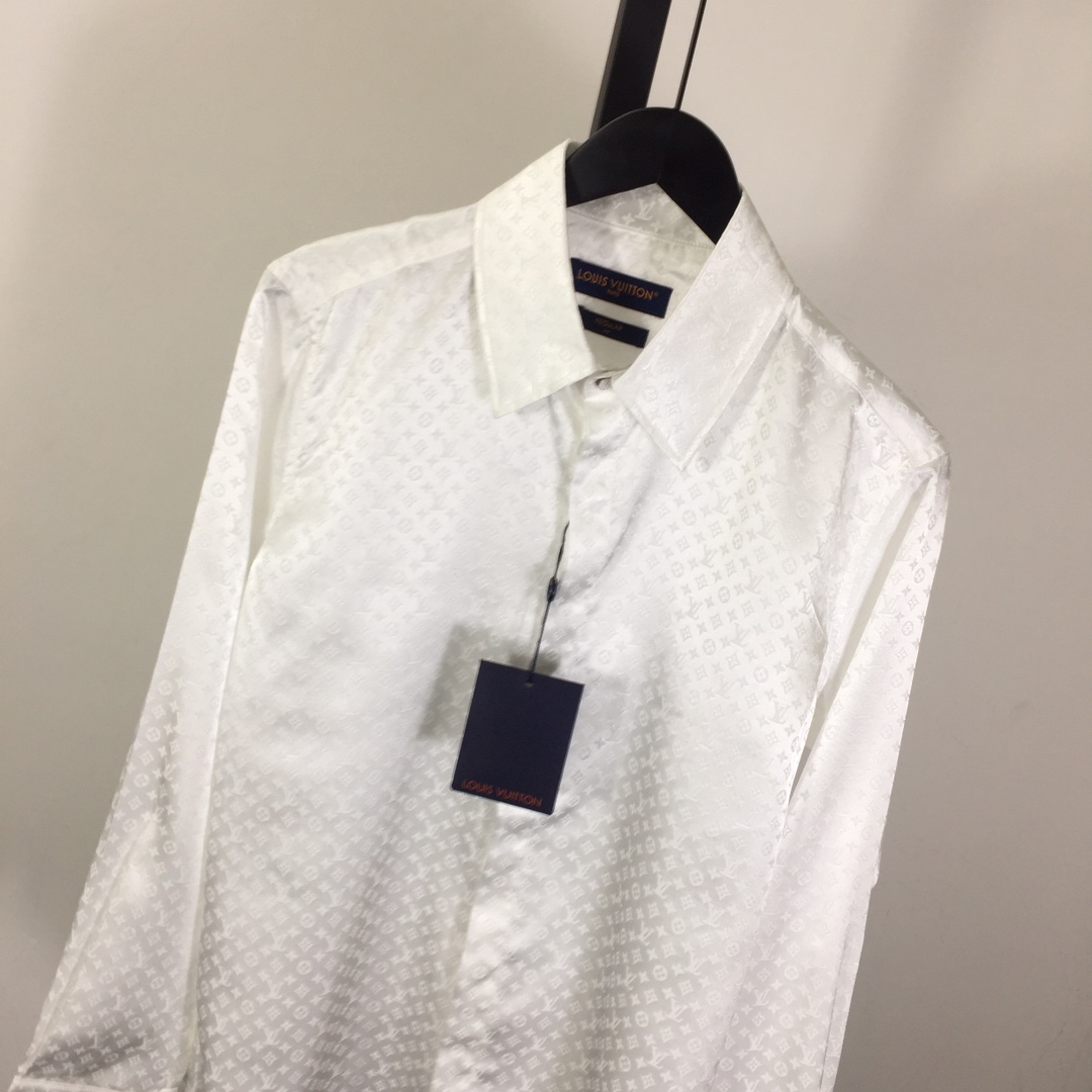 Louis Vuitton Monogram Long-Sleeved Silk Shirt   1AFJUE - PerfectKickZ