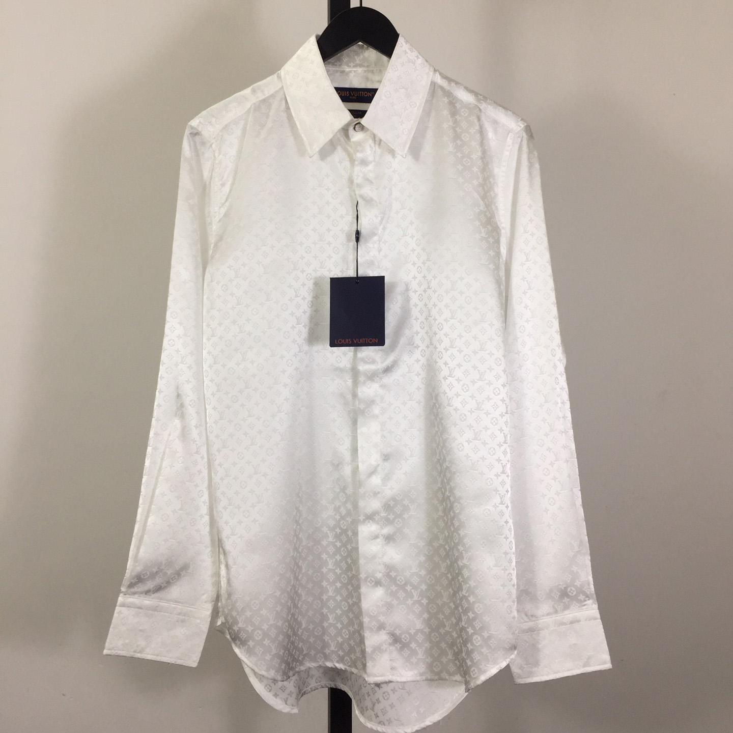 Louis Vuitton Monogram Long-Sleeved Silk Shirt   1AFJUE - PerfectKickZ