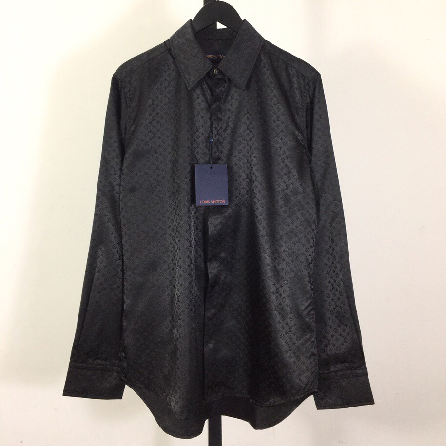 Louis Vuitton Monogram Long-Sleeved Silk Shirt   1AFWGJ - PerfectKickZ