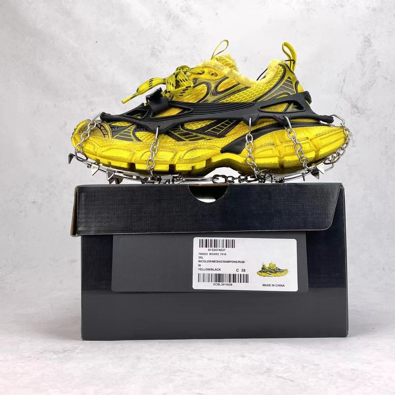 Balenciaga 3XL Ski Sneaker In Yellow And Black Mesh And Polyurethane - PerfectKickZ