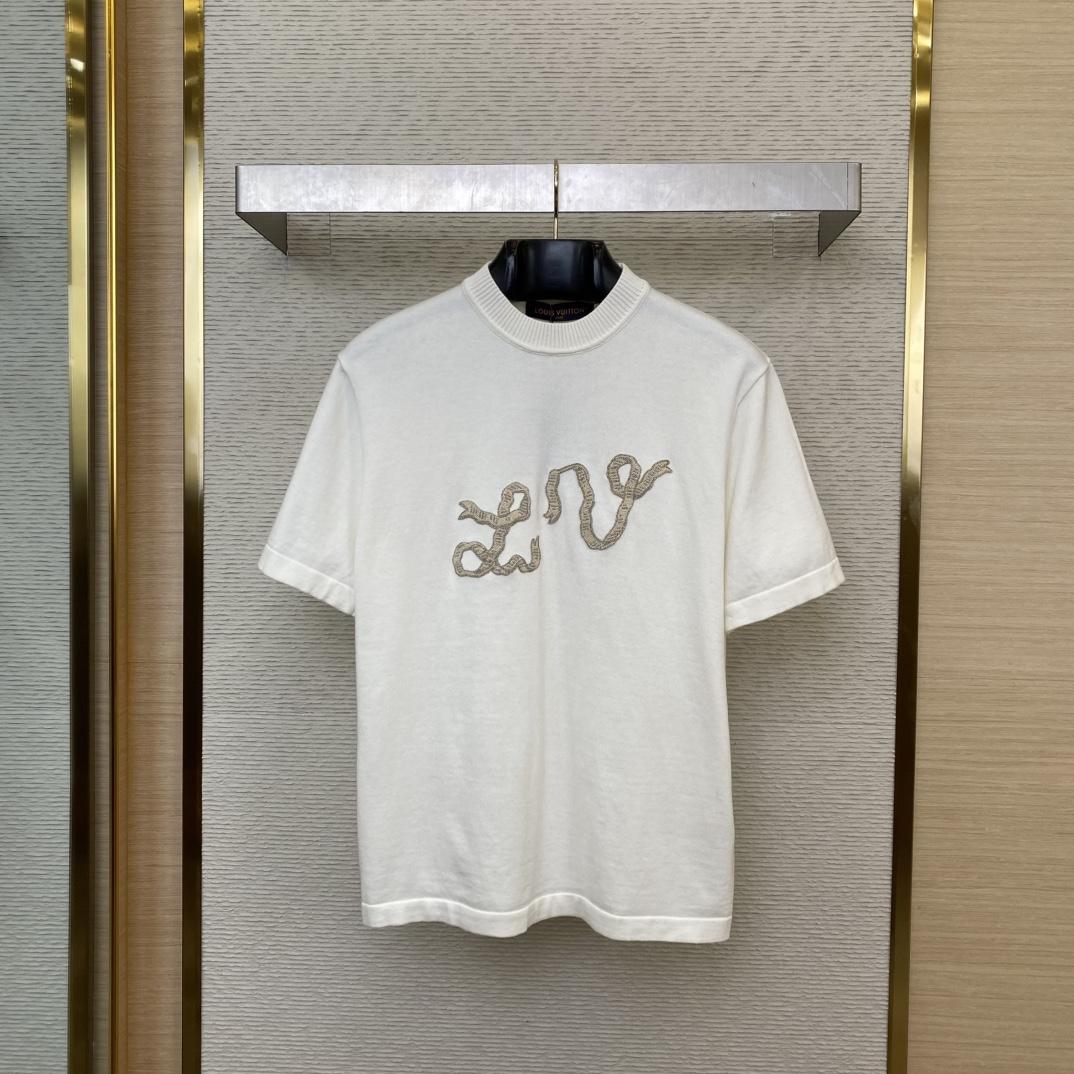 Louis Vuitton Embellished Short-Sleeved Cotton Crewneck   1AGJTY - PerfectKickZ