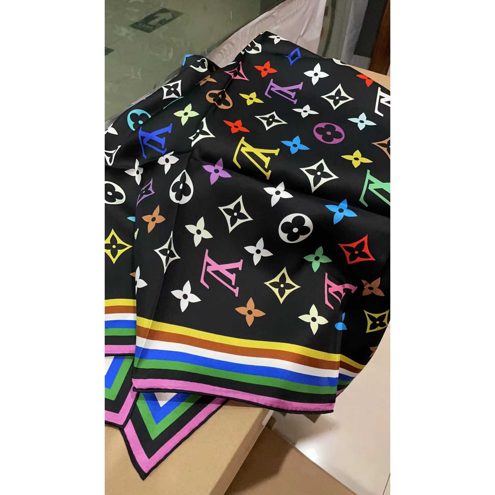 Louis Vuitton LV x TM Monogram Multicolor Square 90  M96095  M94967 - PerfectKickZ
