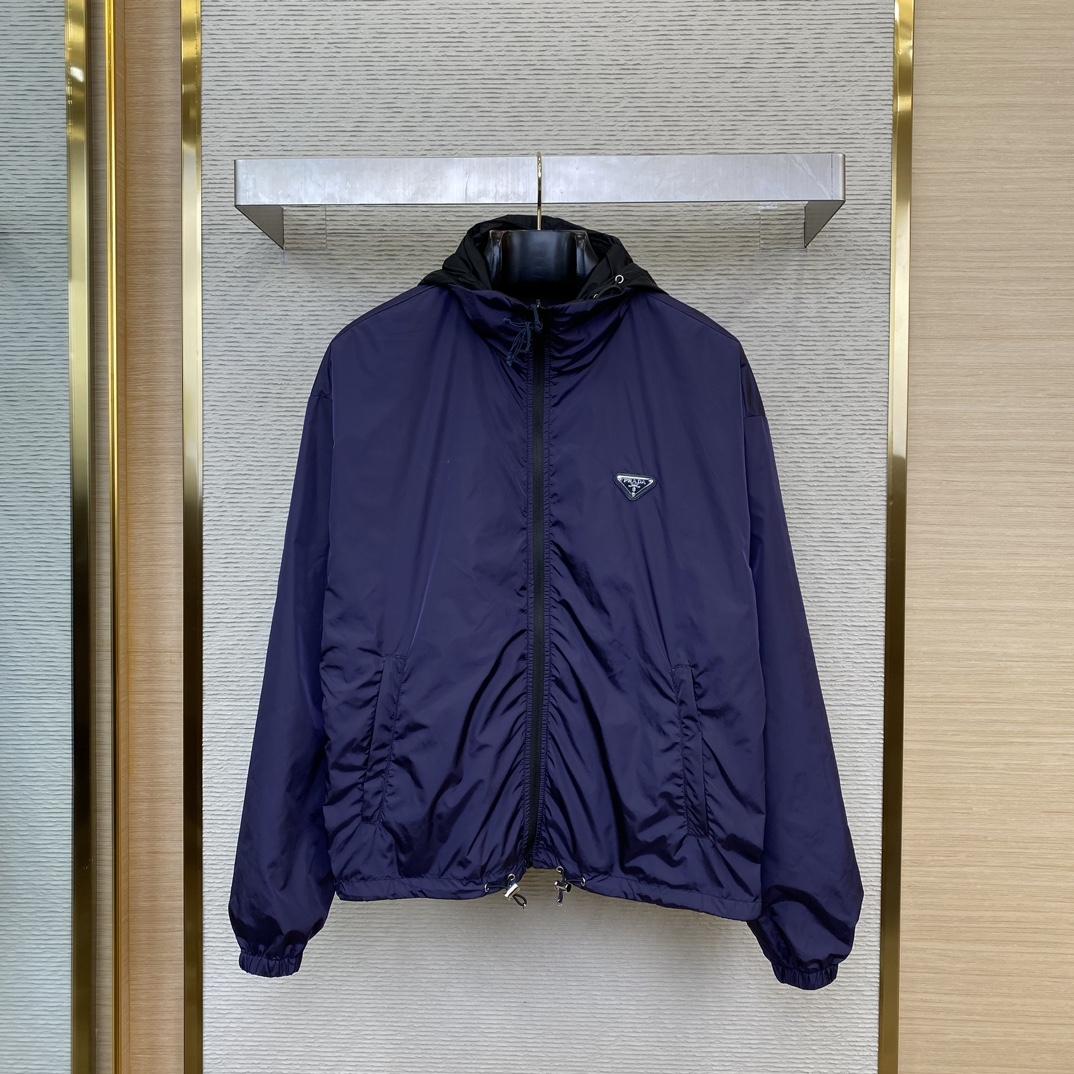Prada Re-Nylon Reversible Hooded Jacket - PerfectKickZ