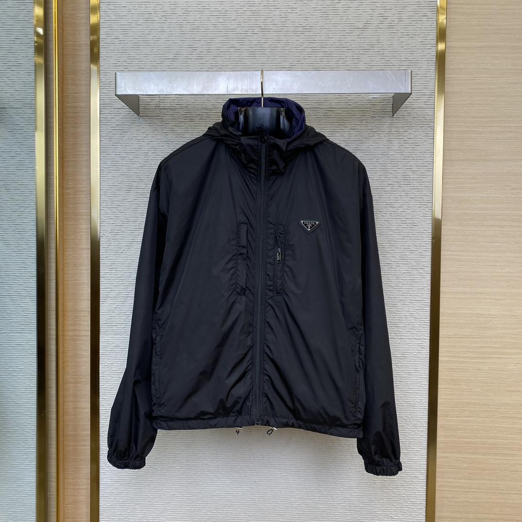 Prada Re-Nylon Reversible Hooded Jacket - PerfectKickZ