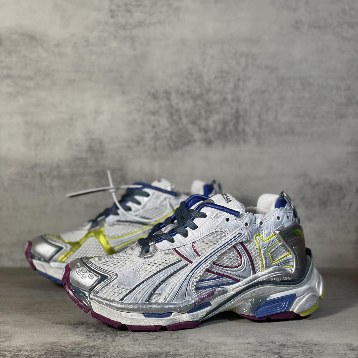 Balenciaga Runner Sneaker In Taupe And Blue Polyurethane And Polyester - PerfectKickZ