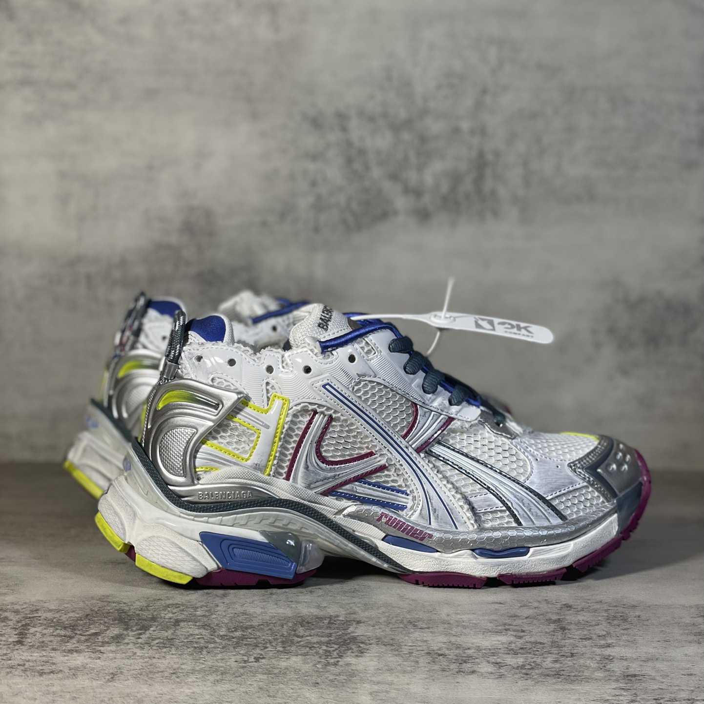 Balenciaga Runner Sneaker In Taupe And Blue Polyurethane And Polyester - PerfectKickZ