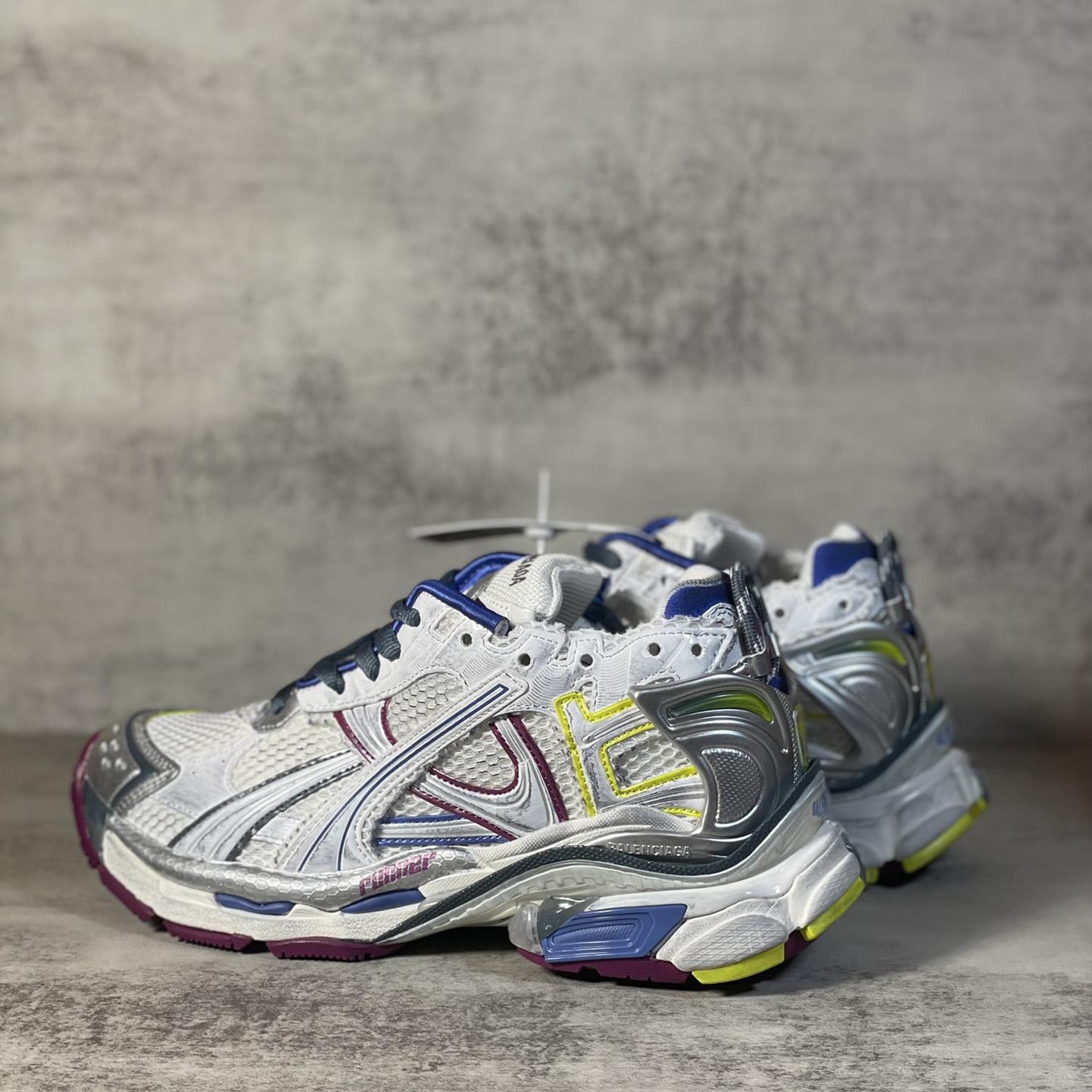 Balenciaga Runner Sneaker In Taupe And Blue Polyurethane And Polyester - PerfectKickZ
