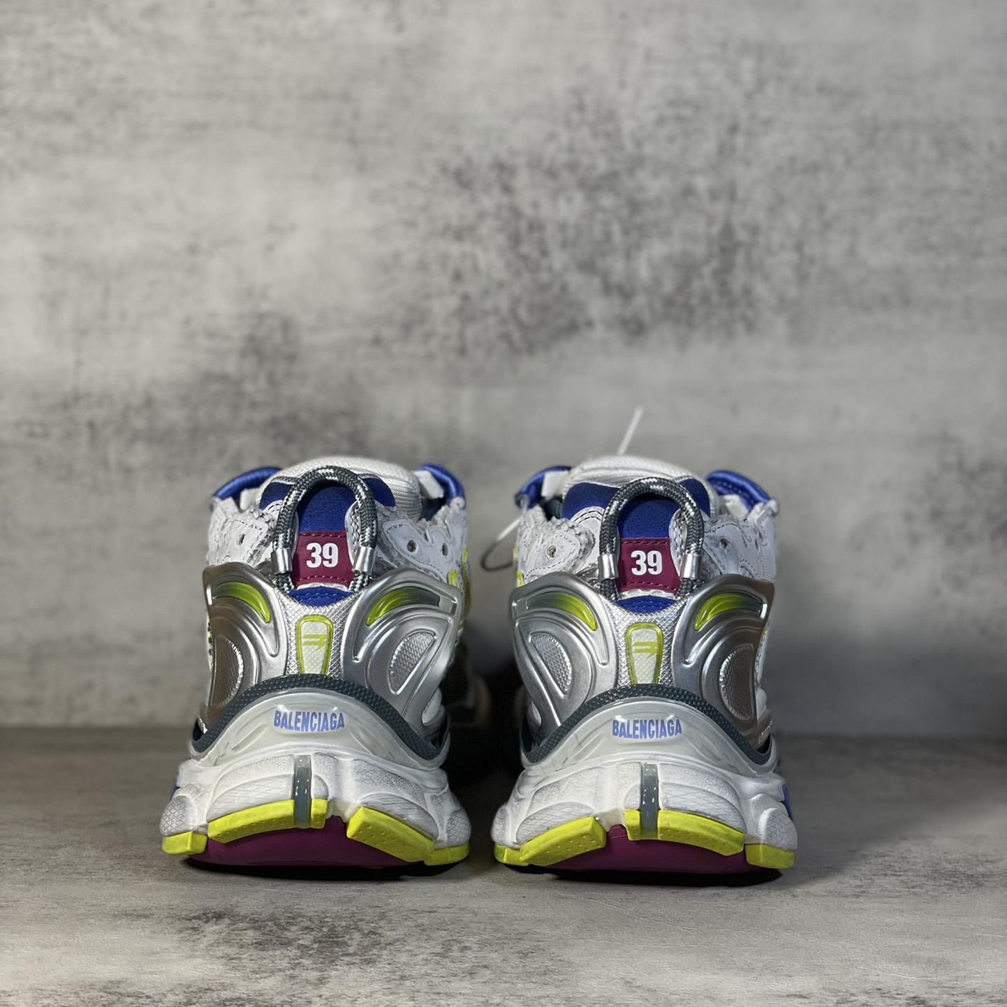 Balenciaga Runner Sneaker In Taupe And Blue Polyurethane And Polyester - PerfectKickZ