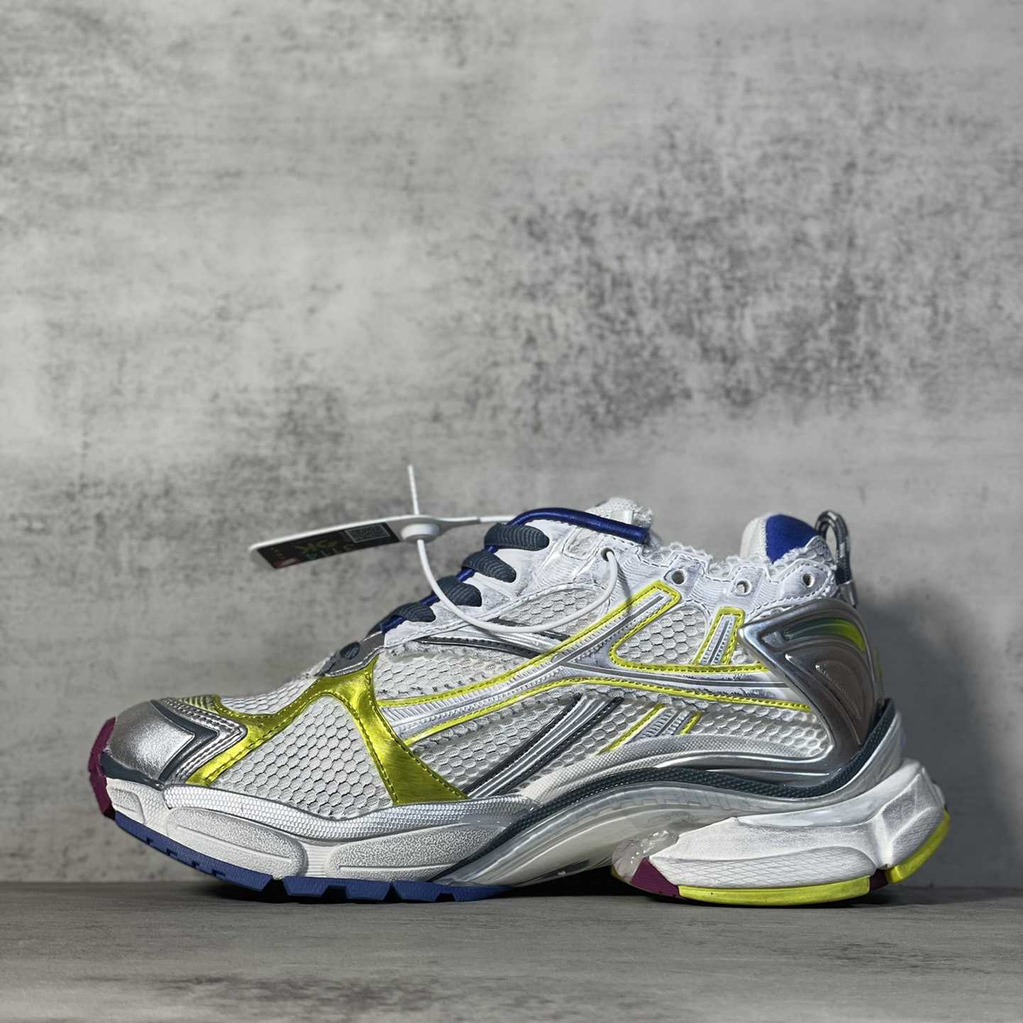 Balenciaga Runner Sneaker In Taupe And Blue Polyurethane And Polyester - PerfectKickZ