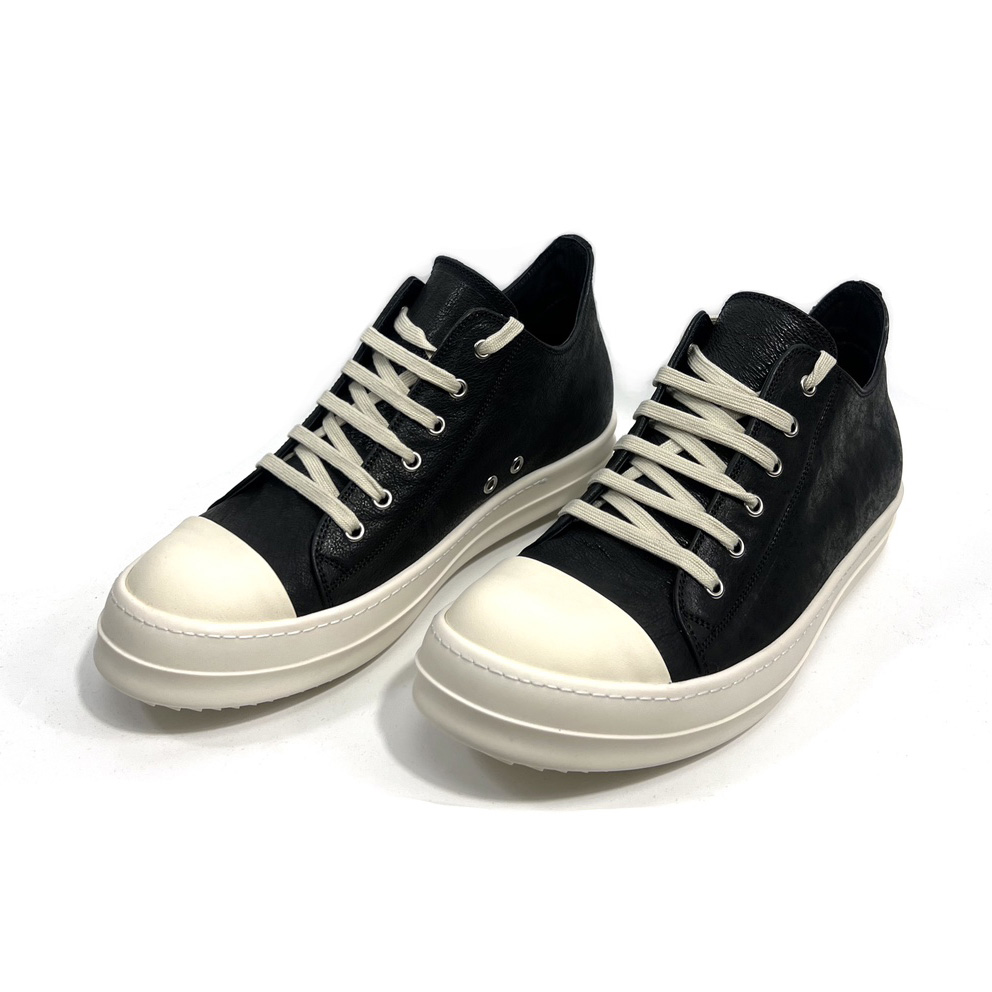 Rick Owens Leather Low-Top Sneakers - PerfectKickZ