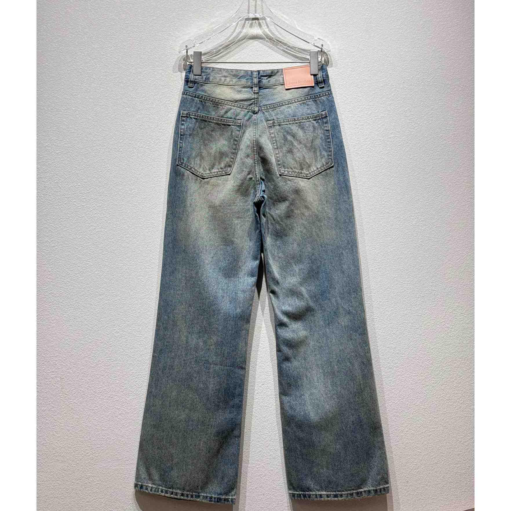 Acne Studios Mud Distressed Micro Flared Baggy Pants - PerfectKickZ