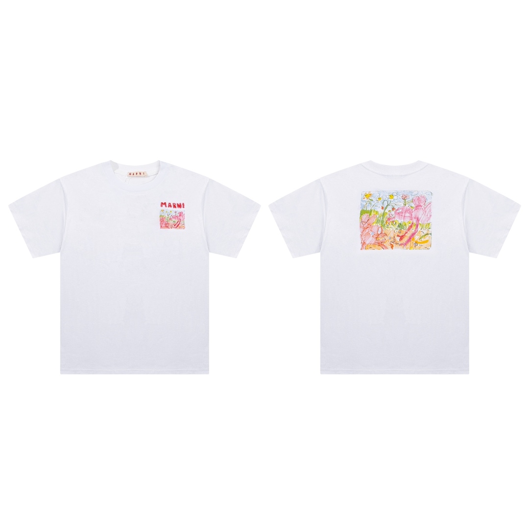 Marni Cotton T-Shirt With Logo - PerfectKickZ