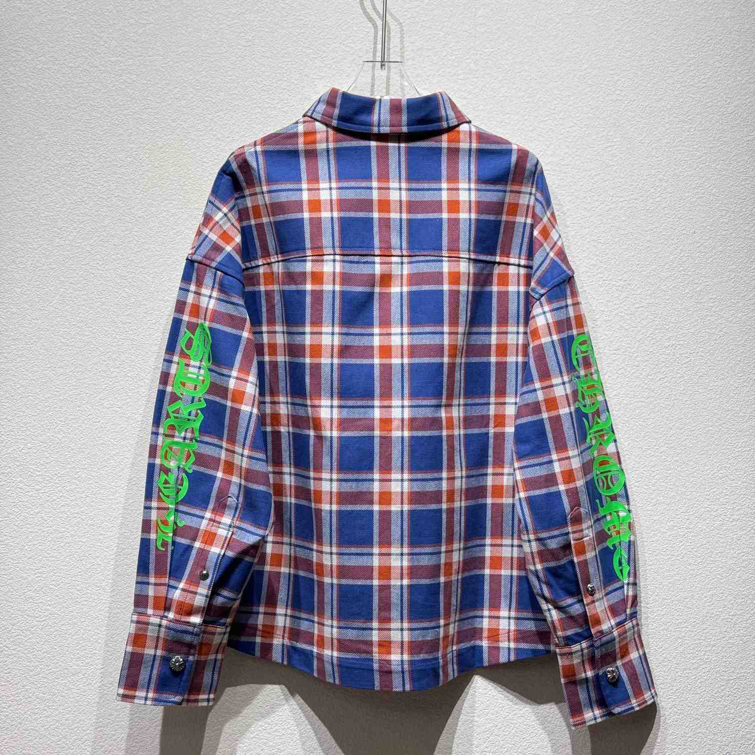 Chrome Hearts Sleeve Print Flannel Shirt - PerfectKickZ