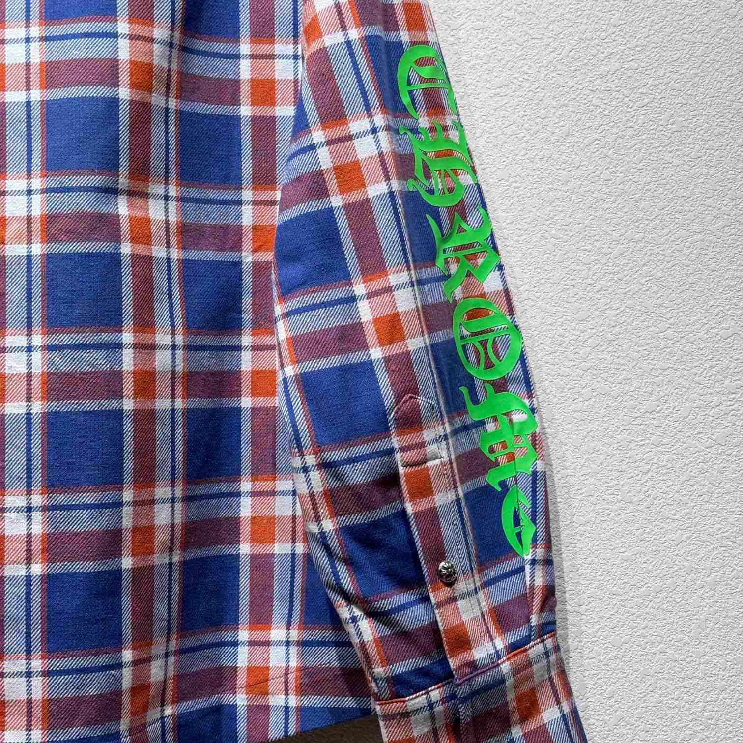 Chrome Hearts Sleeve Print Flannel Shirt - PerfectKickZ