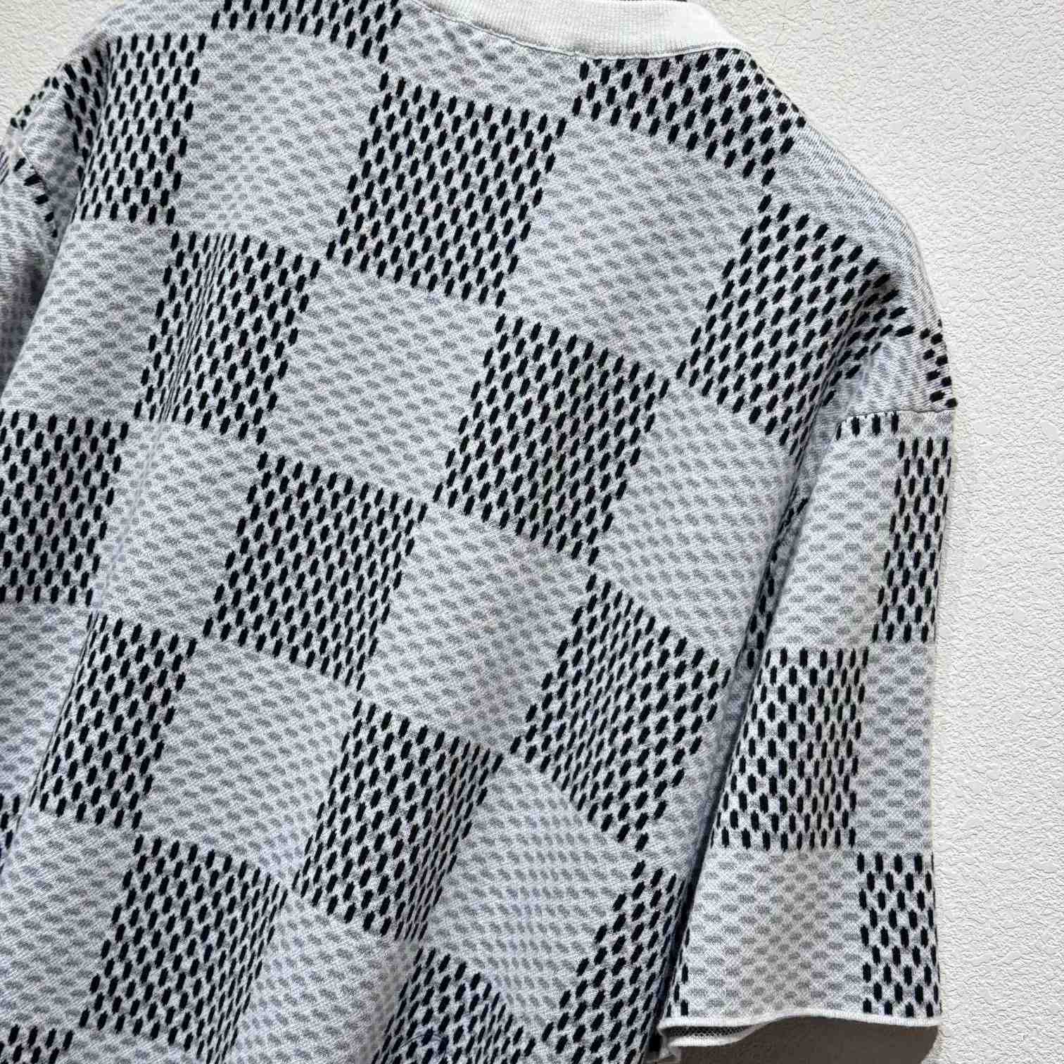 Louis Vuitton Damier Jacquard Short-Sleeved Crewneck   1AHEB7 - PerfectKickZ
