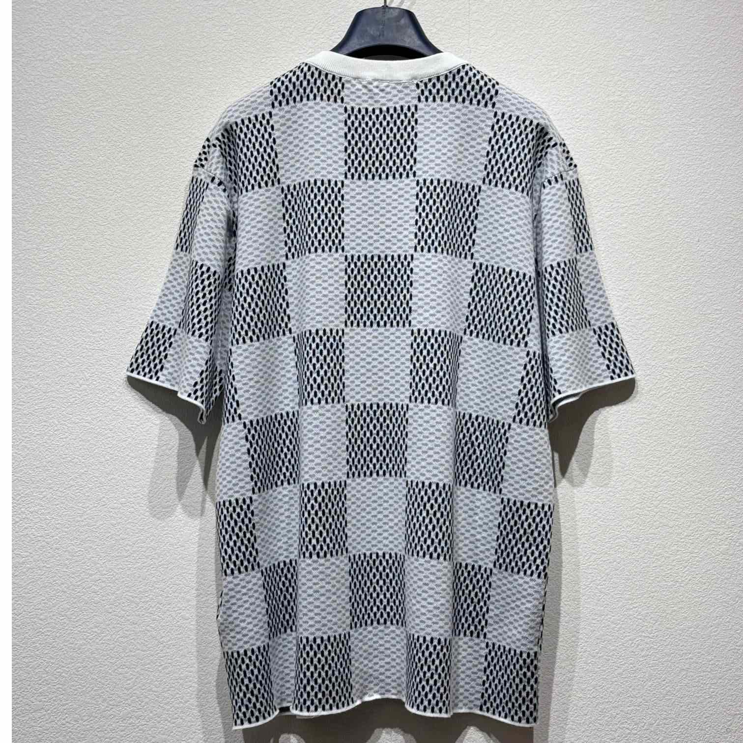 Louis Vuitton Damier Jacquard Short-Sleeved Crewneck   1AHEB7 - PerfectKickZ