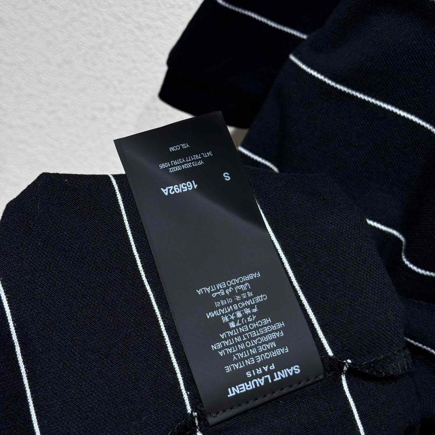 Saint Laurent Cassandre Polo Shirt In Striped Pique - PerfectKickZ
