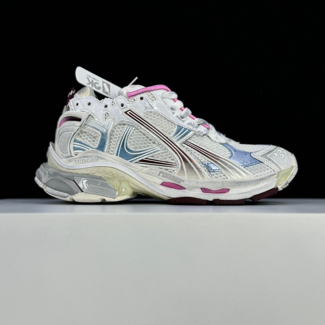 Balenciaga Runner Gradient Sneaker In White, Brown, Blue, Pink And Grey Mesh - PerfectKickZ