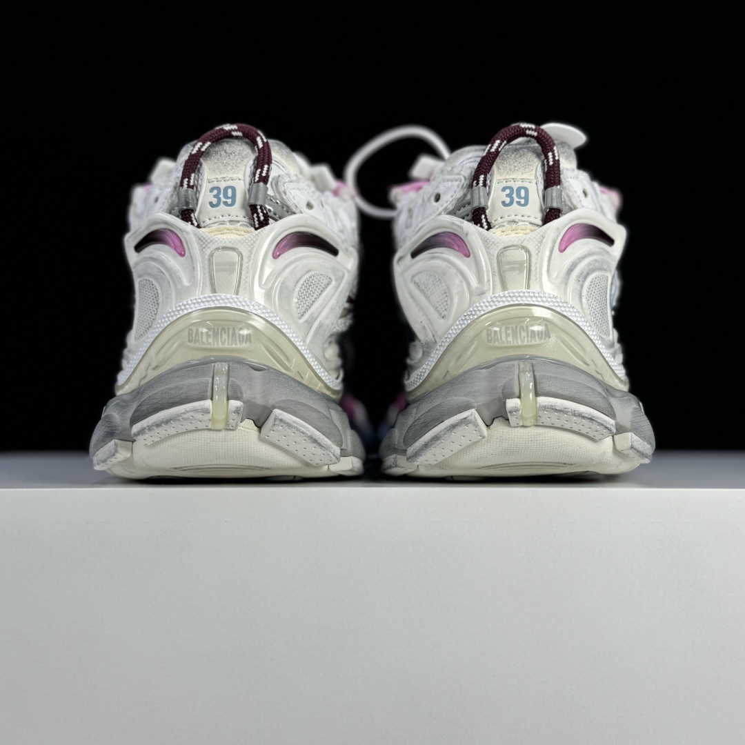 Balenciaga Runner Gradient Sneaker In White, Brown, Blue, Pink And Grey Mesh - PerfectKickZ