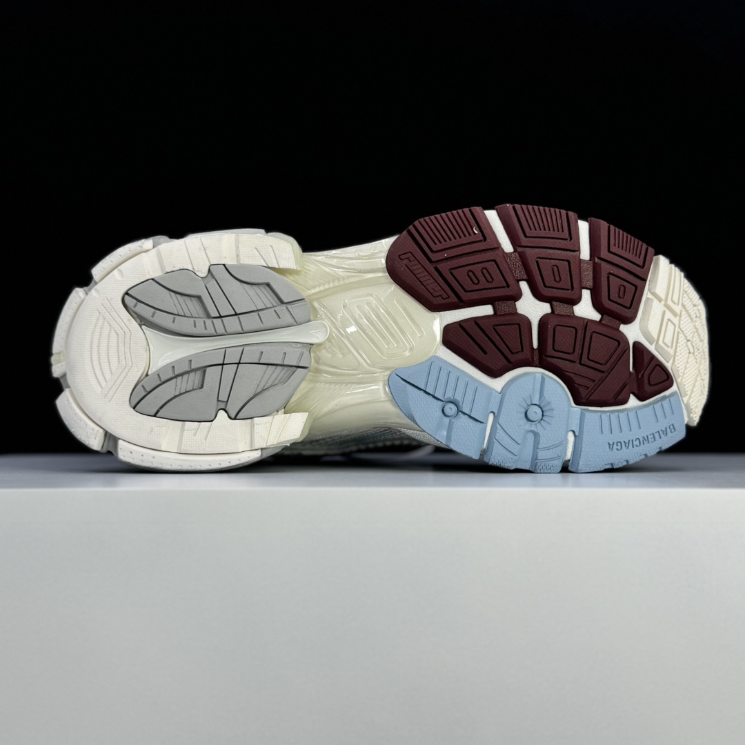 Balenciaga Runner Gradient Sneaker In White, Brown, Blue, Pink And Grey Mesh - PerfectKickZ