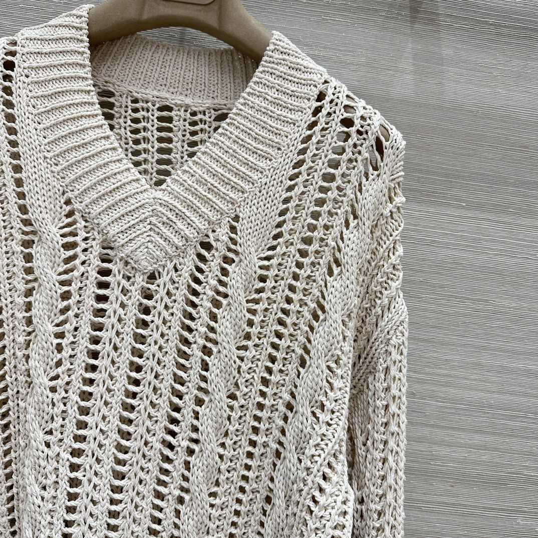 Brunello Cucinelli Jute And Cotton Cable & Mesh Sweater - PerfectKickZ