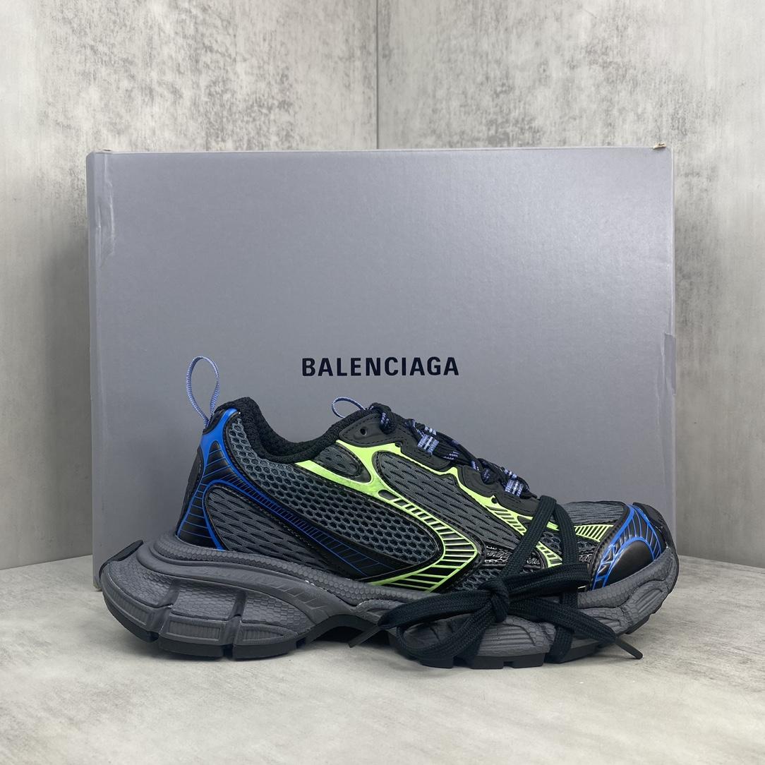 Balenciaga 3XL Sneaker In Dark Grey, Black, Blue And Green Mesh - PerfectKickZ