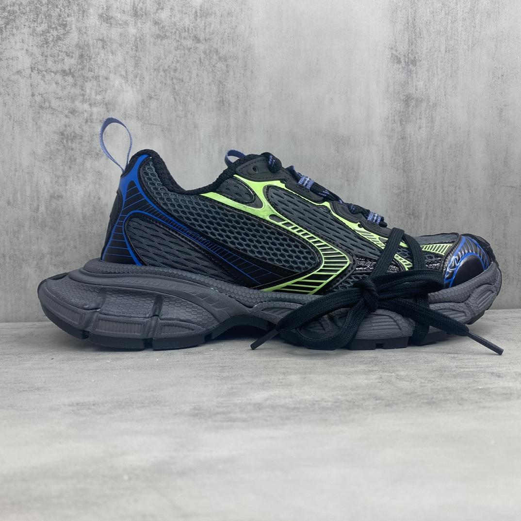 Balenciaga 3XL Sneaker In Dark Grey, Black, Blue And Green Mesh - PerfectKickZ