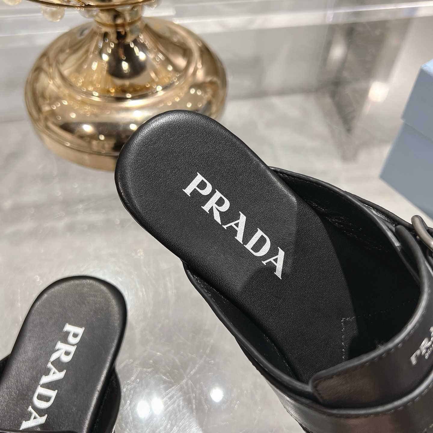 Prada Shuffle Fringed Monk Strap Leather Mules - PerfectKickZ