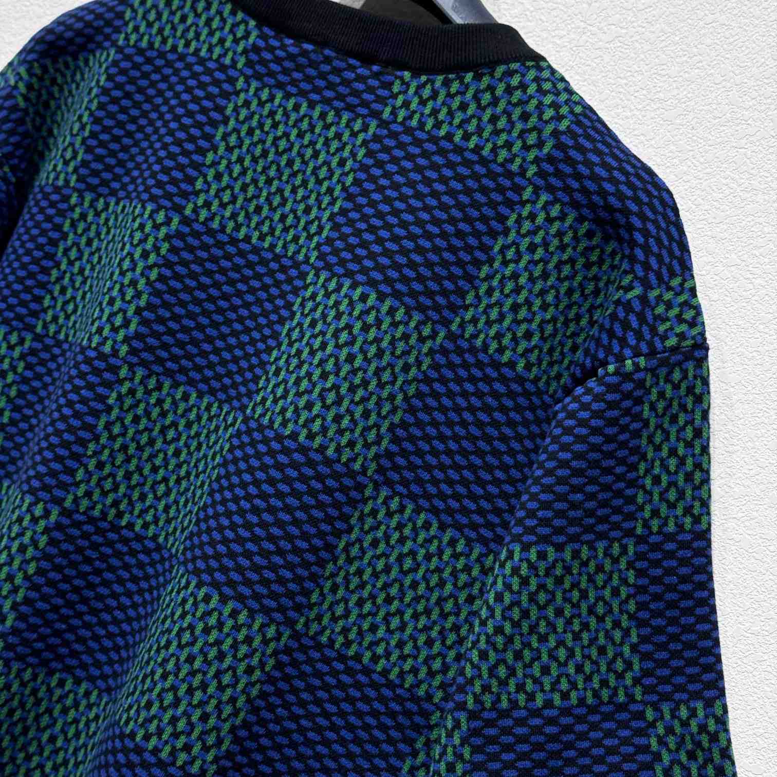 Louis Vuitton Jacquard Damier Short-Sleeved Cotton Crewneck   1AHBCT - PerfectKickZ