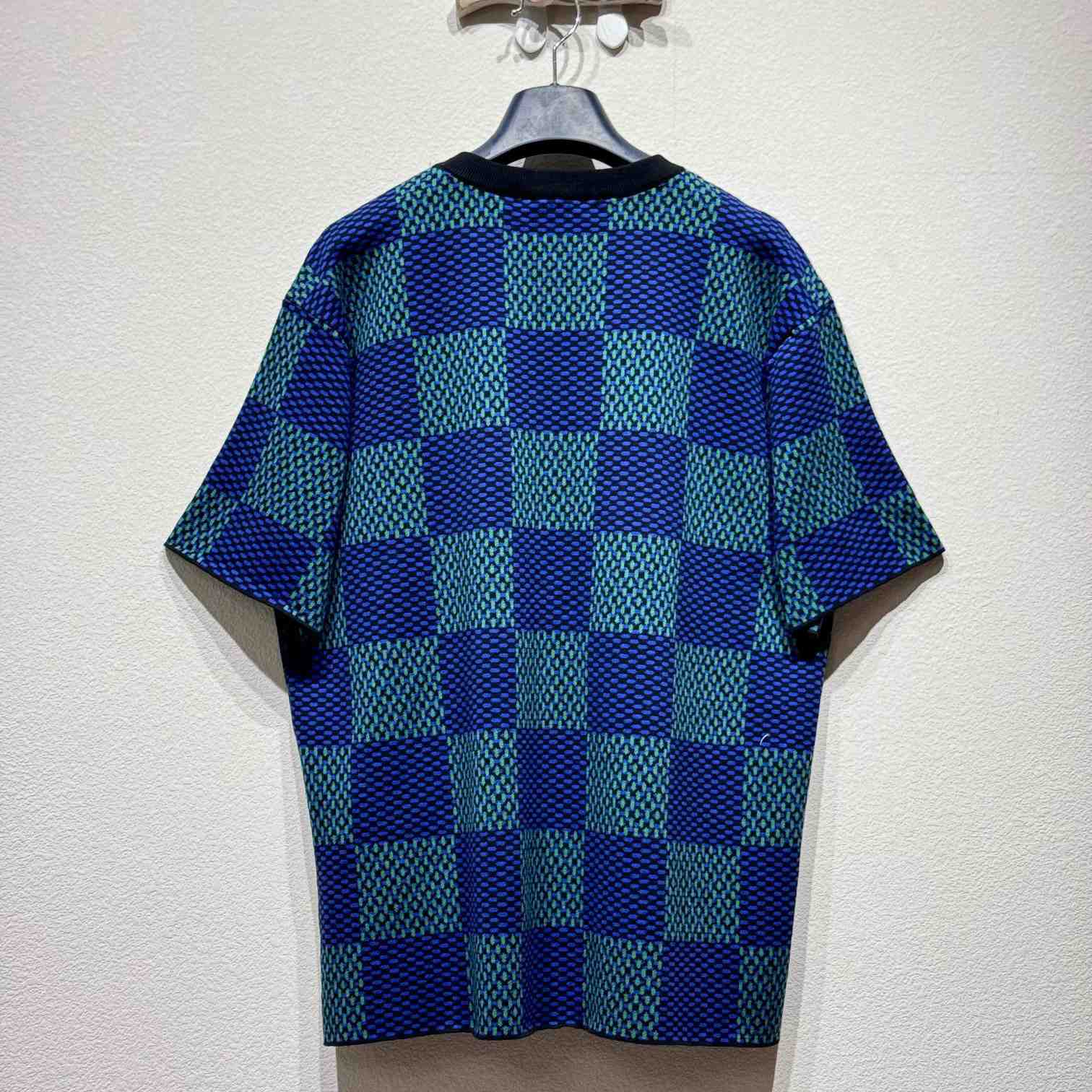 Louis Vuitton Jacquard Damier Short-Sleeved Cotton Crewneck   1AHBCT - PerfectKickZ