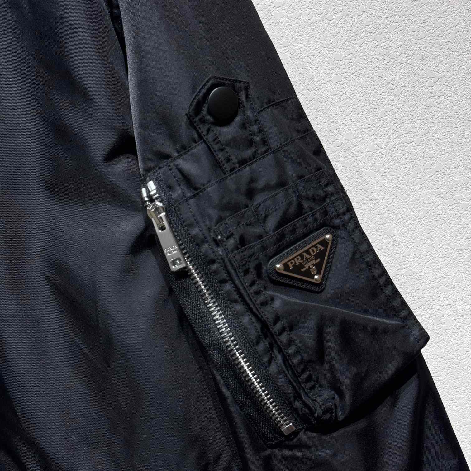 Prada Triangle-Logo Zipped Bomber Jacket  - PerfectKickZ