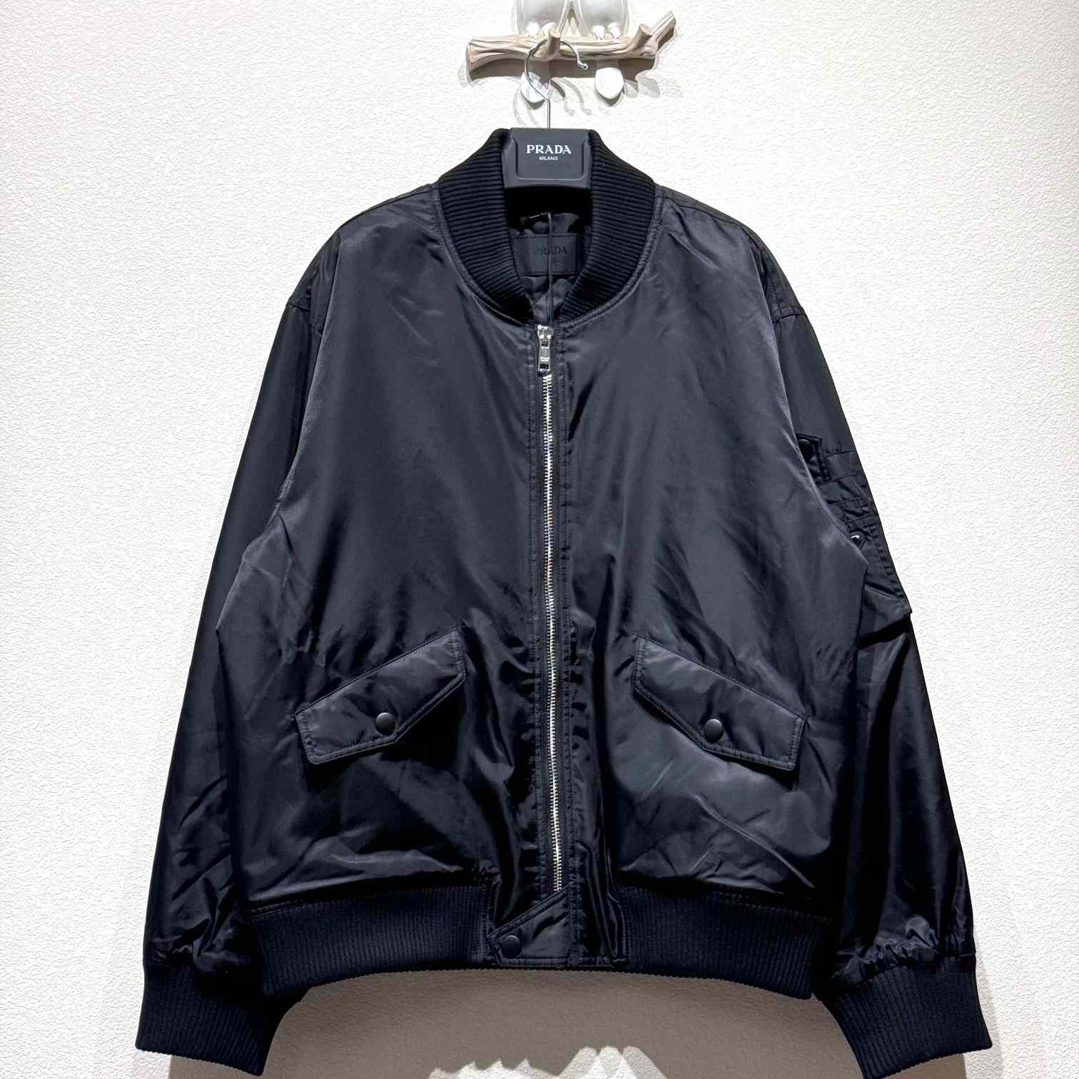 Prada Triangle-Logo Zipped Bomber Jacket  - PerfectKickZ