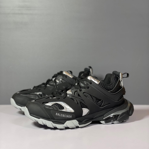 Balenciaga Track Sneaker In Black And Silver Mesh And Nylon - PerfectKickZ