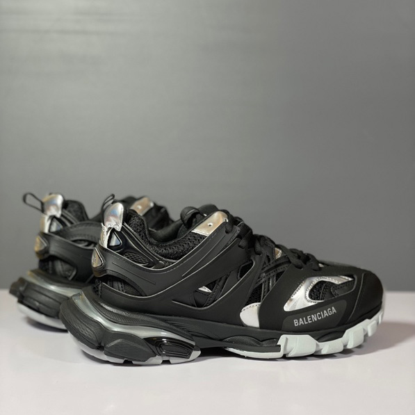 Balenciaga Track Sneaker In Black And Silver Mesh And Nylon - PerfectKickZ