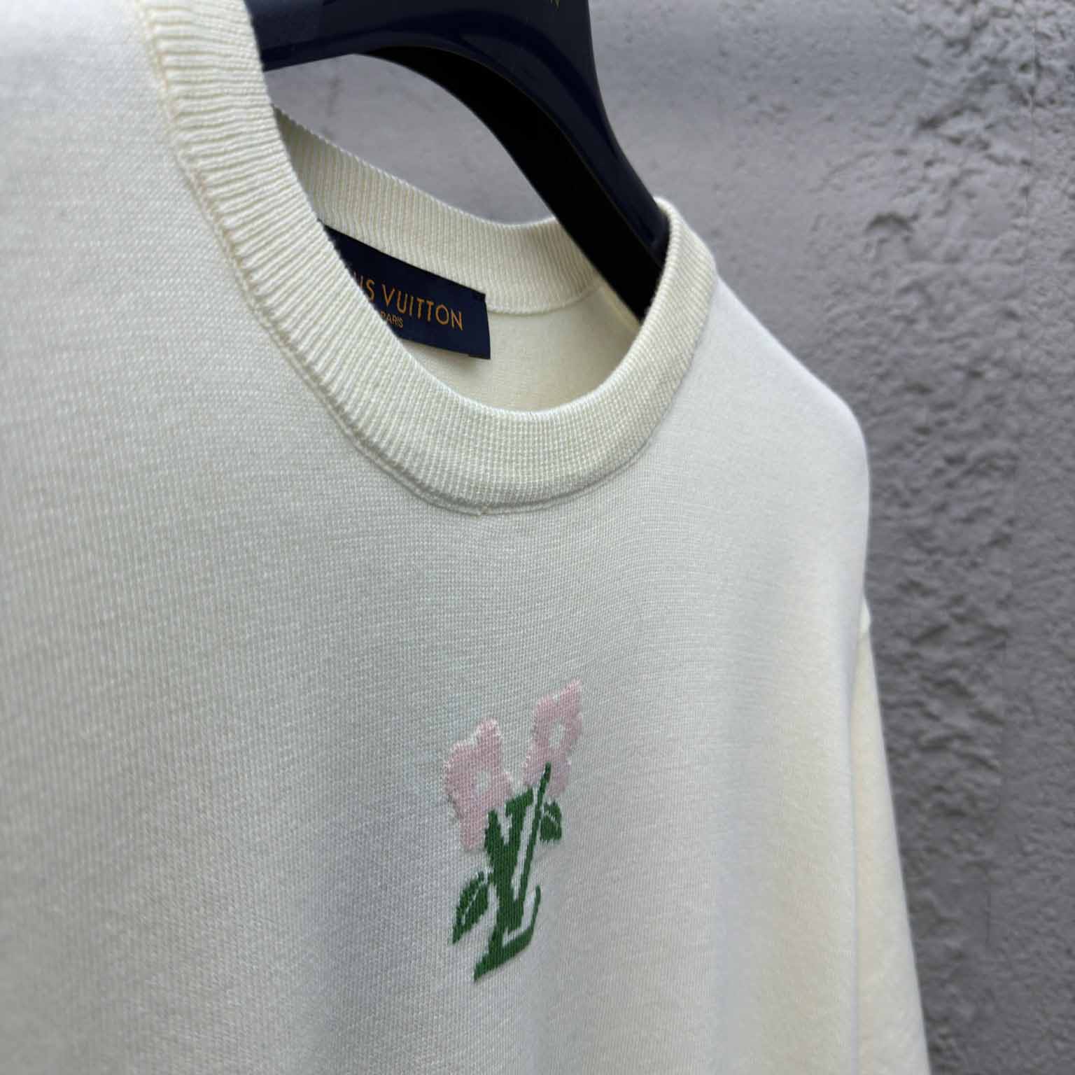 Louis Vuitton Short-Sleeved Cotton Knitted Crewneck   1AFRDI - PerfectKickZ