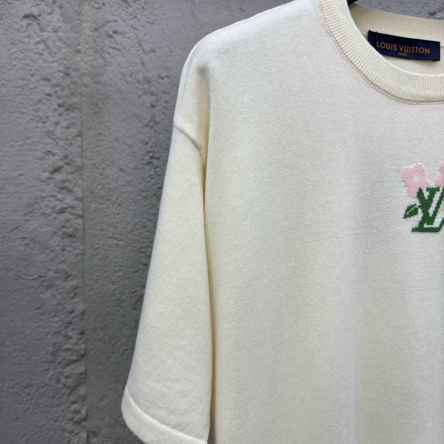Louis Vuitton Short-Sleeved Cotton Knitted Crewneck   1AFRDI - PerfectKickZ