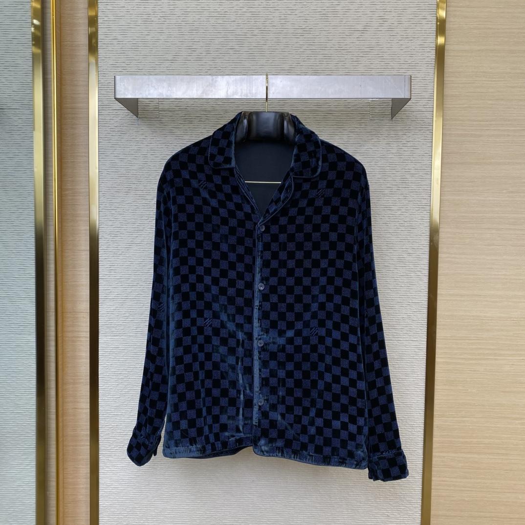 Louis Vuitton Silk-Blend Velvet Long-Sleeved Evening Overshirt  1AFWF7 - PerfectKickZ