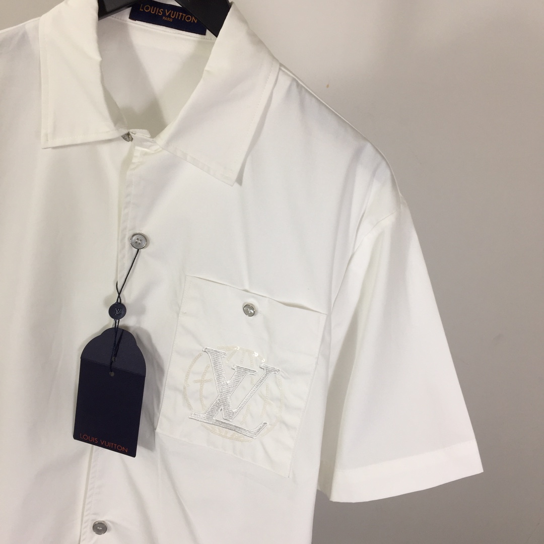 Louis Vuitton Embroidered Short-Sleeved Cotton Shirt    - PerfectKickZ