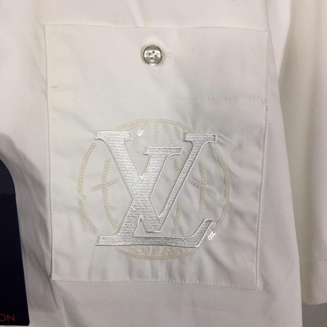 Louis Vuitton Embroidered Short-Sleeved Cotton Shirt    - PerfectKickZ
