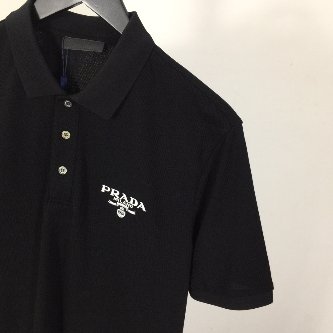 Prada Logo Cotton Polo Shirt - PerfectKickZ