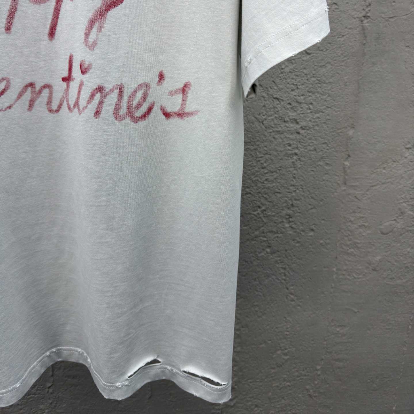 Balenciaga Lipstick Valentines T-Shirt Small Fit In Dirty White Tubular Jersey - PerfectKickZ