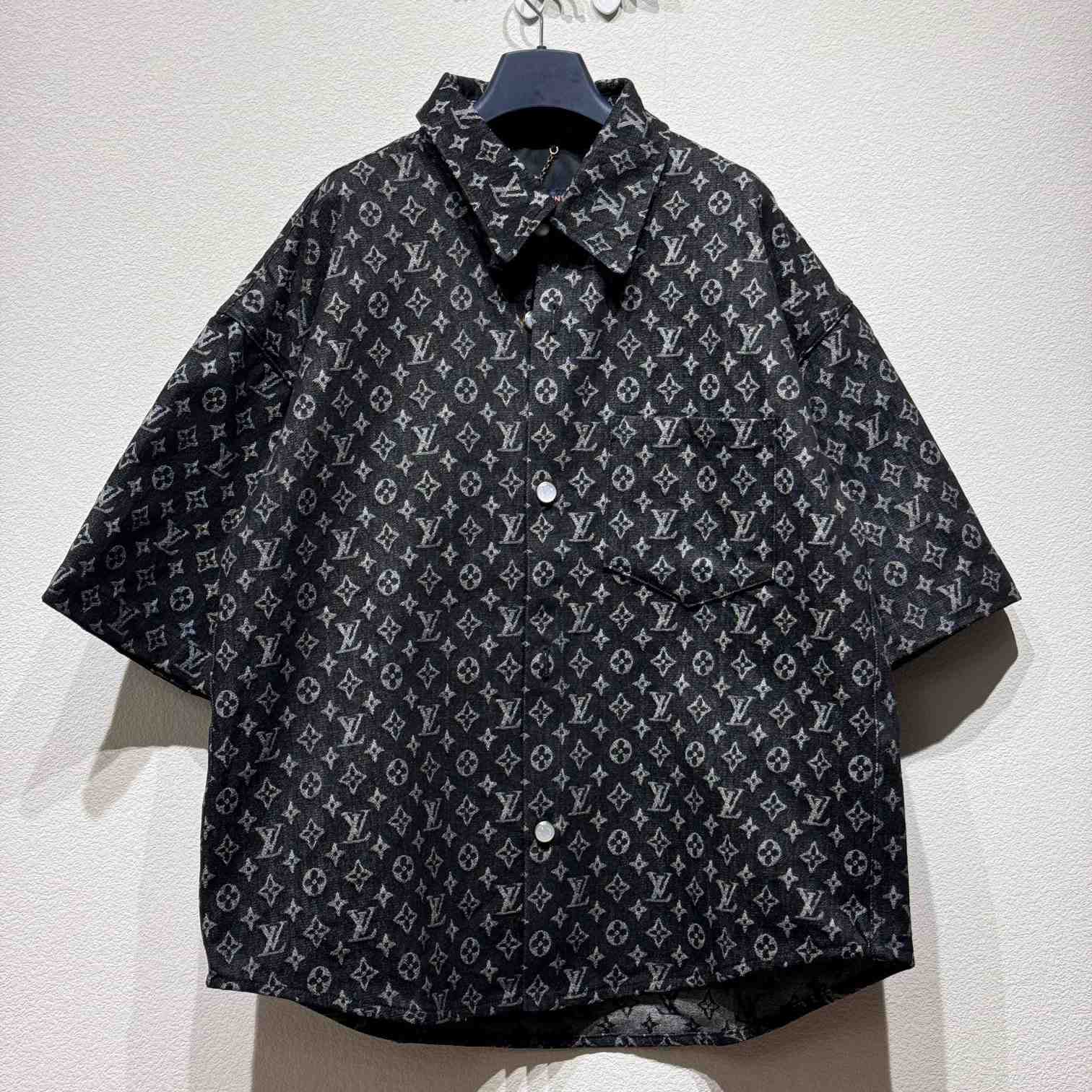 Louis Vuitton Monogram Short-Sleeved Chambray Shirt    - PerfectKickZ