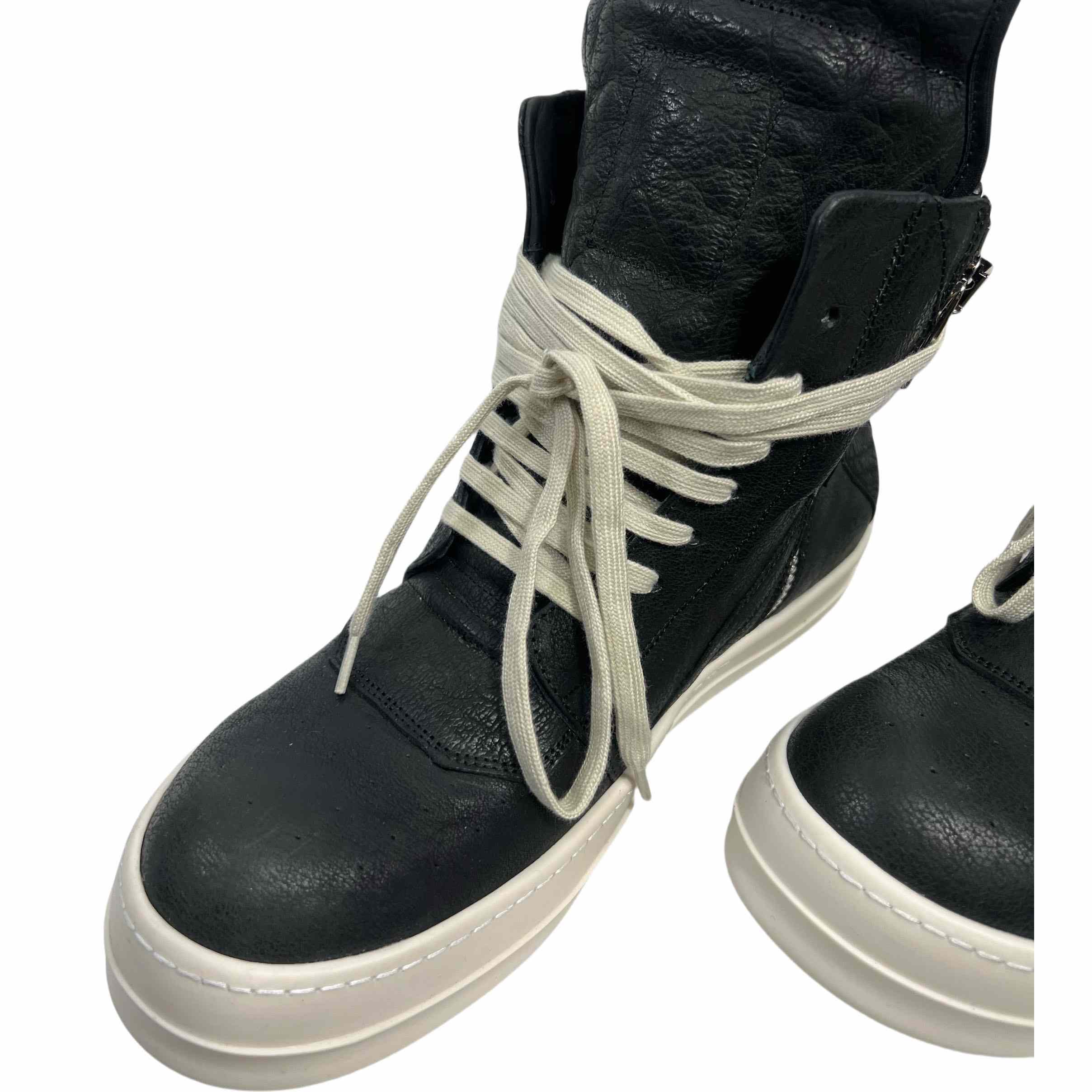 Rick Owens Leather High-Top Sneakers - PerfectKickZ