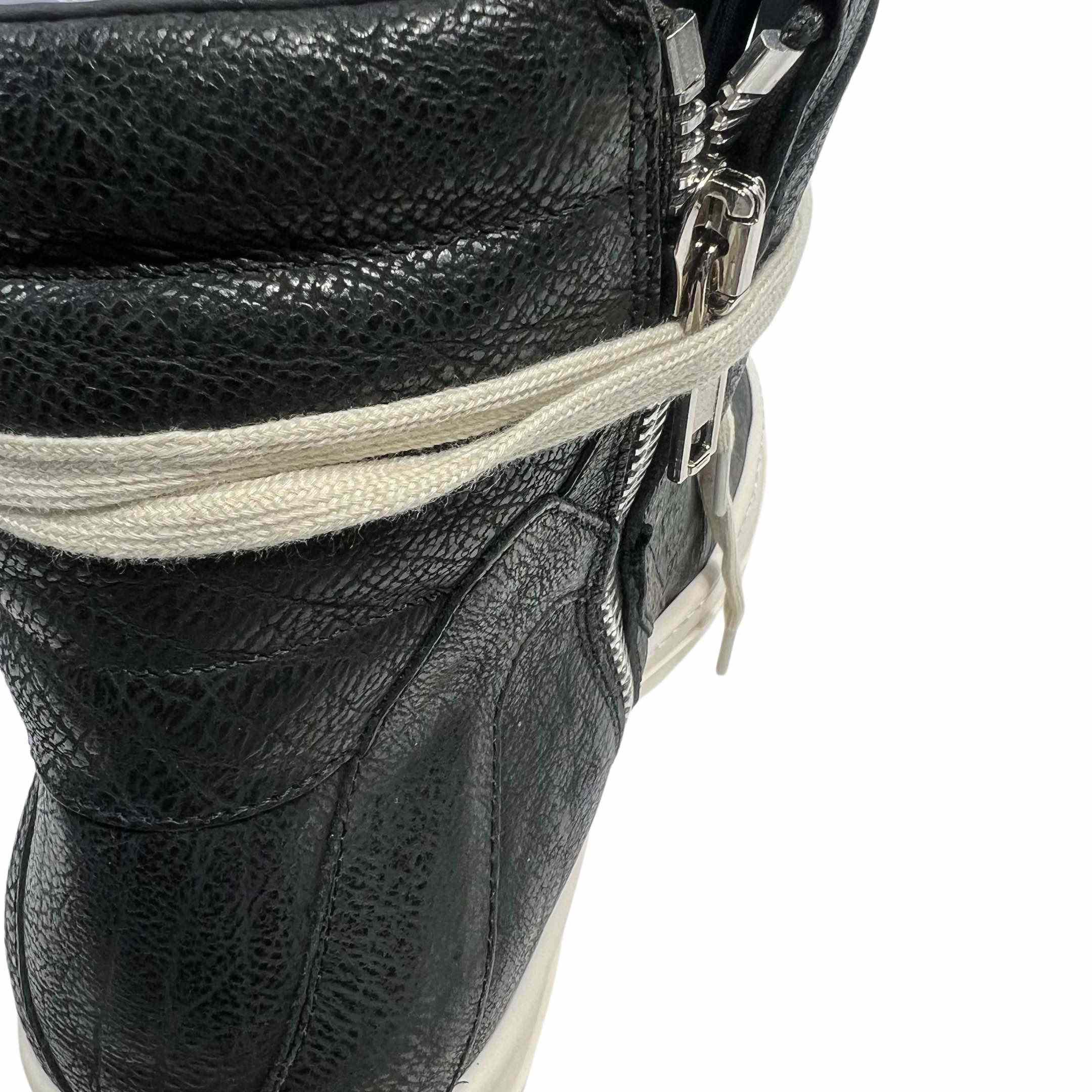Rick Owens Leather High-Top Sneakers - PerfectKickZ