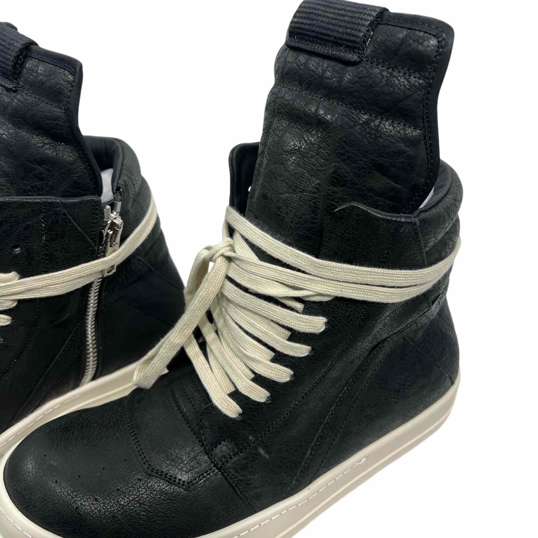 Rick Owens Leather High-Top Sneakers - PerfectKickZ