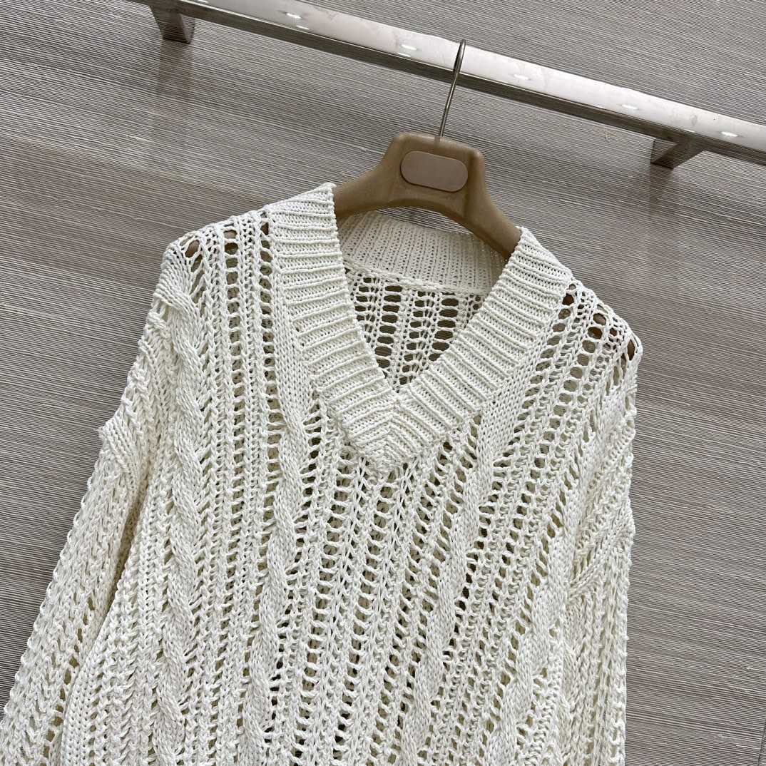 Brunello Cucinelli Jute And Cotton Cable & Mesh Sweater - PerfectKickZ