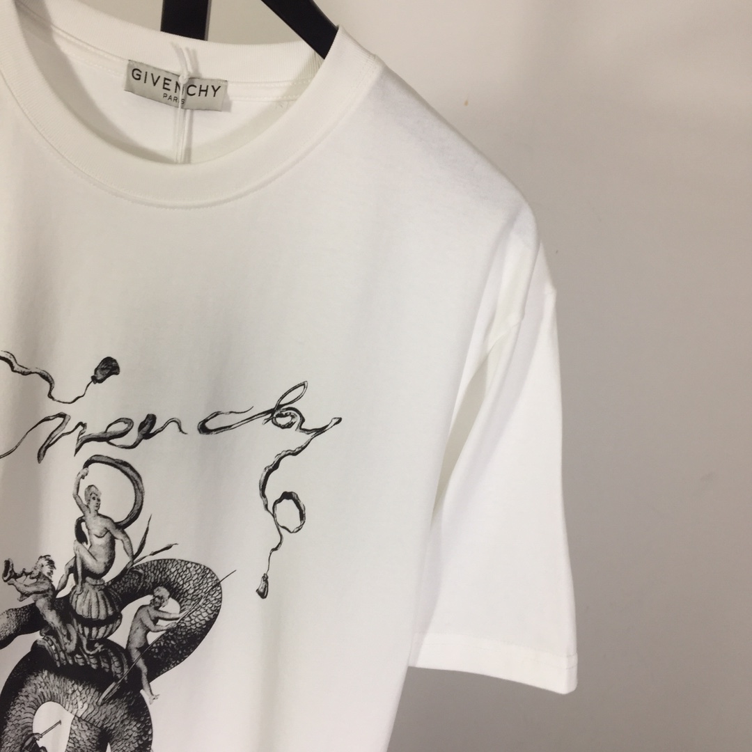Givenchy T-shirt In Cotton With Chandelier And Snake Print - PerfectKickZ