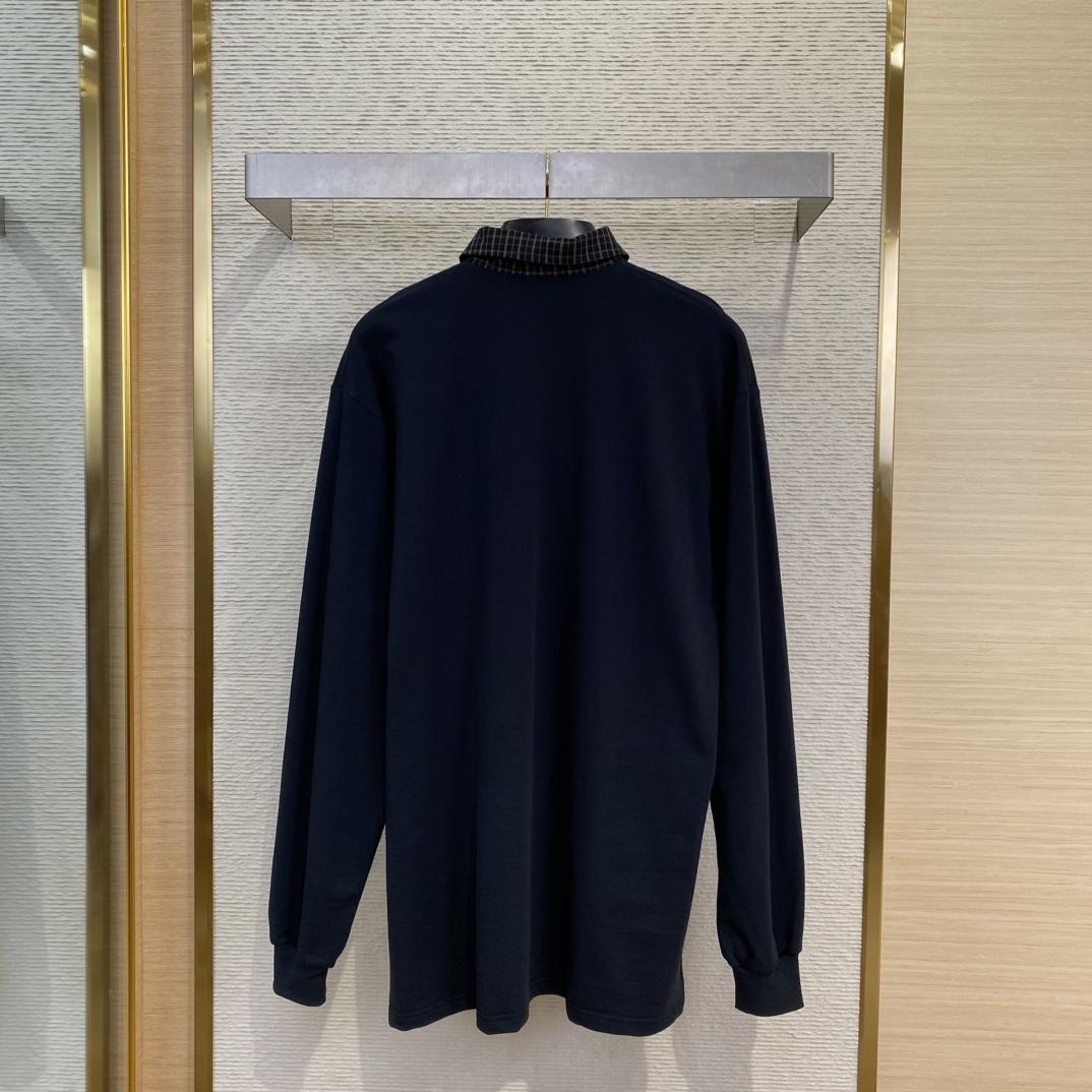 Balenciaga Unity Sport Long Sleeve Shirt Collar Polo In Faded Black - PerfectKickZ