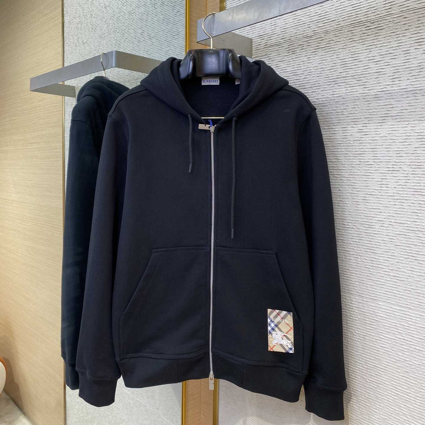 Burberry Check Label Cotton Zip Hoodie - PerfectKickZ