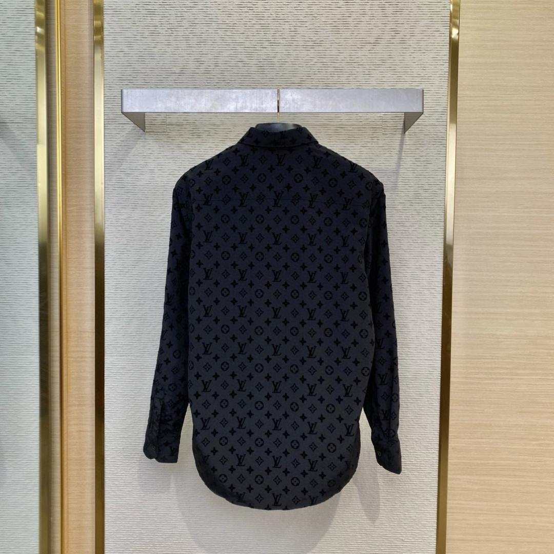 Louis Vuitton Flocked  Monogram Long-Sleeved Shirt - PerfectKickZ